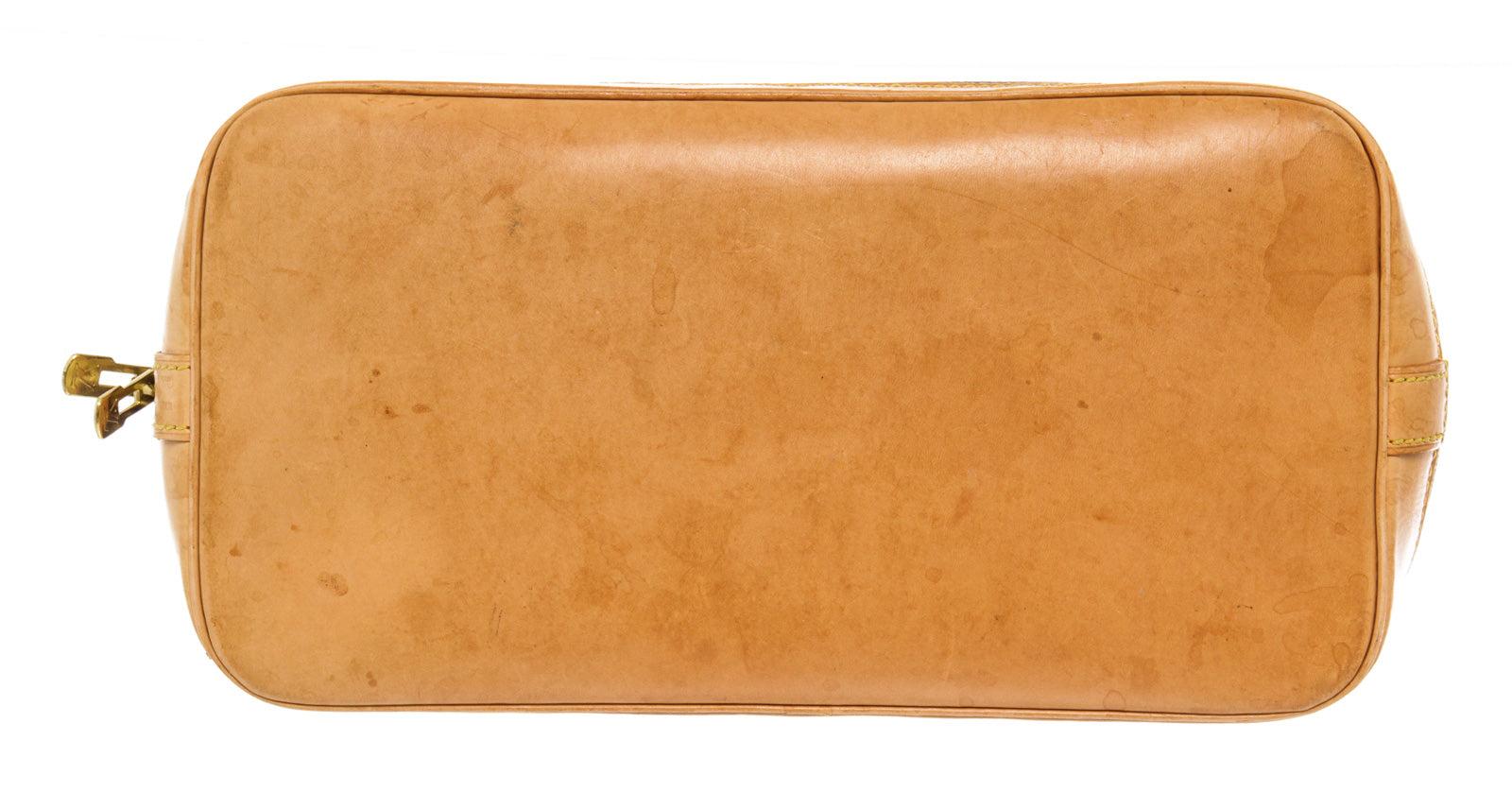 Women's Louis Vuitton Brown Monogram Canvas Leather Alma PM Handbag