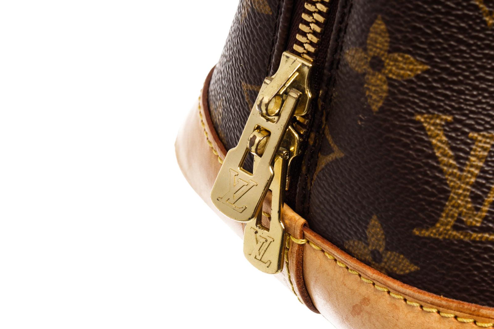 Louis Vuitton Brown Monogram Canvas Leather Alma PM Handbag 1