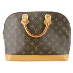 Vintage Louis Vuitton Brown Monogram Canvas Leather Alma PM Handbag
