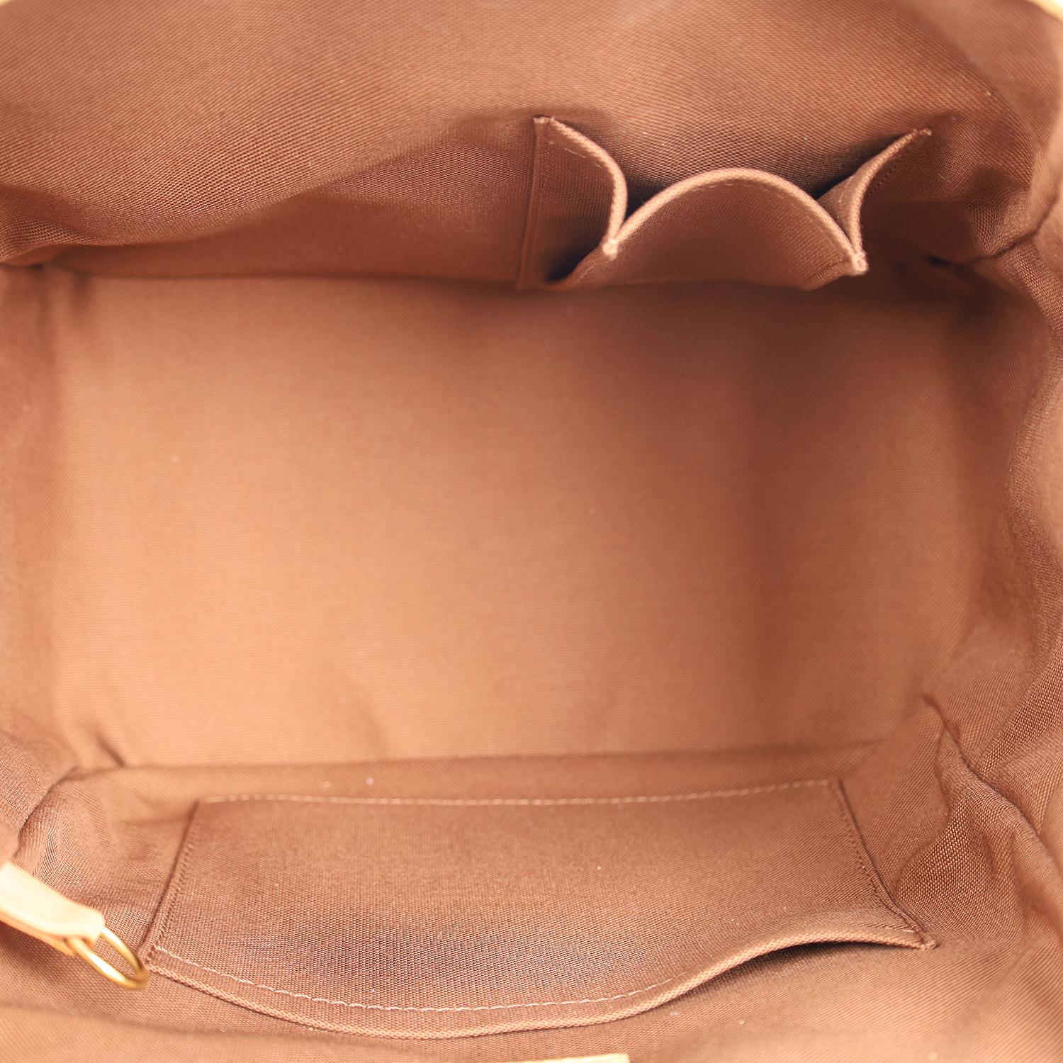 Louis Vuitton Brown Monogram Canvas Leather Batignolles Satchel  For Sale 11