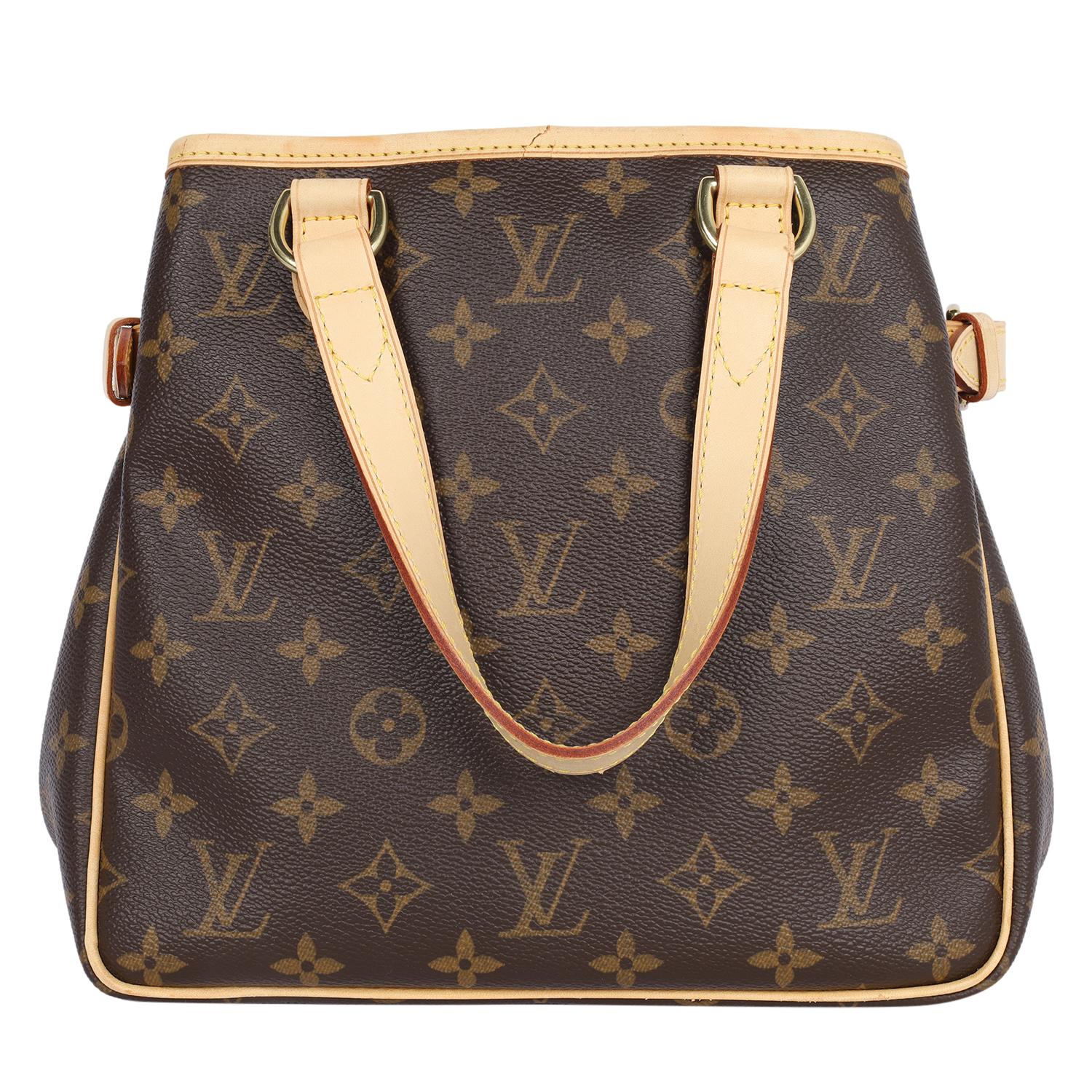 Louis Vuitton Brown Monogram Canvas Leather Batignolles Satchel  Pour femmes en vente