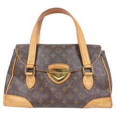 Vintage Louis Vuitton Brown Monogram Canvas Leather Beverly GM Shoulder Bag