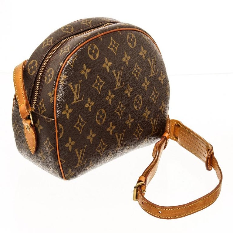 Brown and tan monogram coated canvas Louis Vuitton Blois bag with gold-tone  at 1stDibs