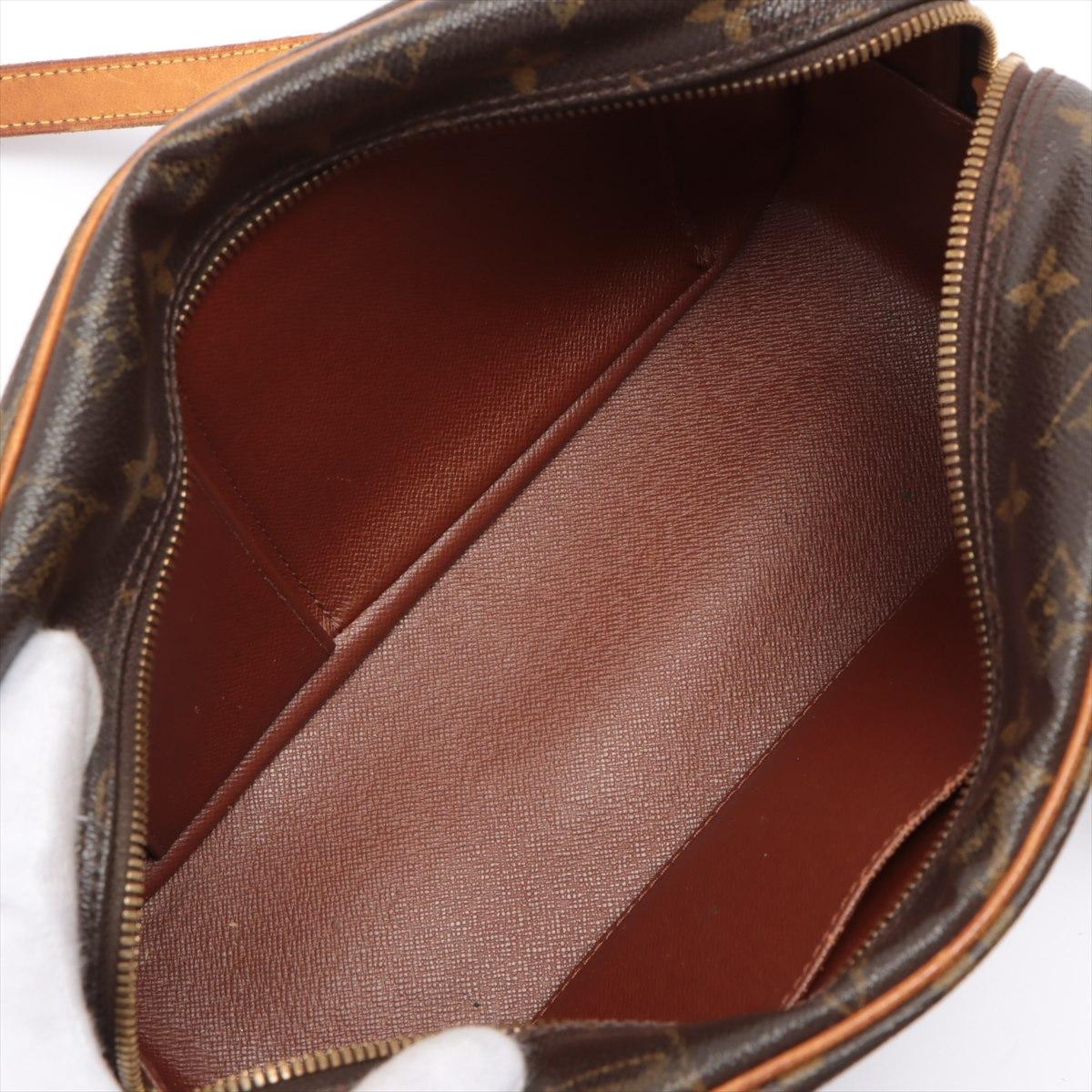 Louis Vuitton Brown Monogram Canvas Leather Cite MM Shoulder Bag For Sale 1