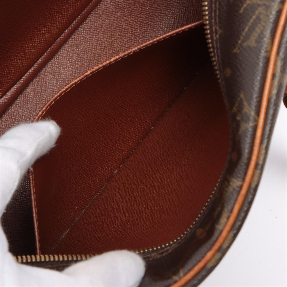 Louis Vuitton Brown Monogram Canvas Leather Cite MM Shoulder Bag For Sale 2