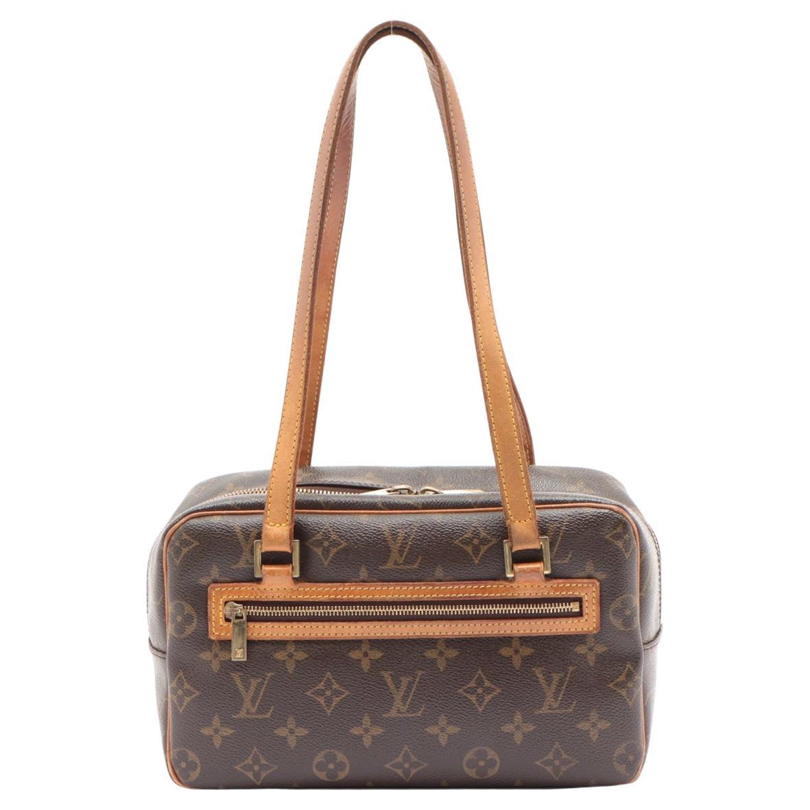 Louis Vuitton Brown Monogram Canvas Leather Cite MM Shoulder Bag For Sale