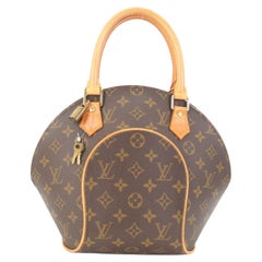 Louis Vuitton Ellipse PM Handtasche aus Leder mit braunem Monogramm aus Segeltuch