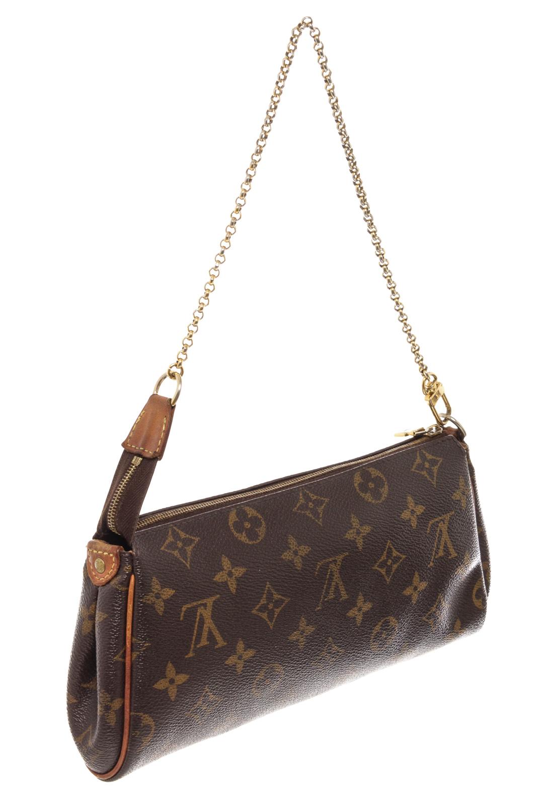 Eva Pochette-Umhängetasche aus Segeltuch mit braunem Monogramm von Louis Vuitton (Schwarz) im Angebot