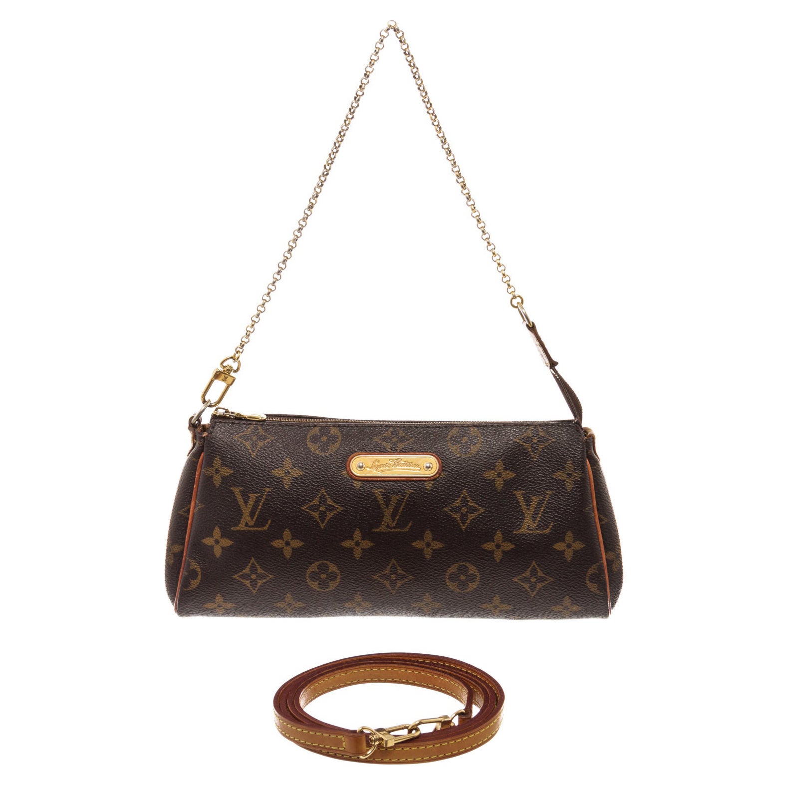 Eva Pochette-Umhängetasche aus Segeltuch mit braunem Monogramm von Louis Vuitton im Angebot