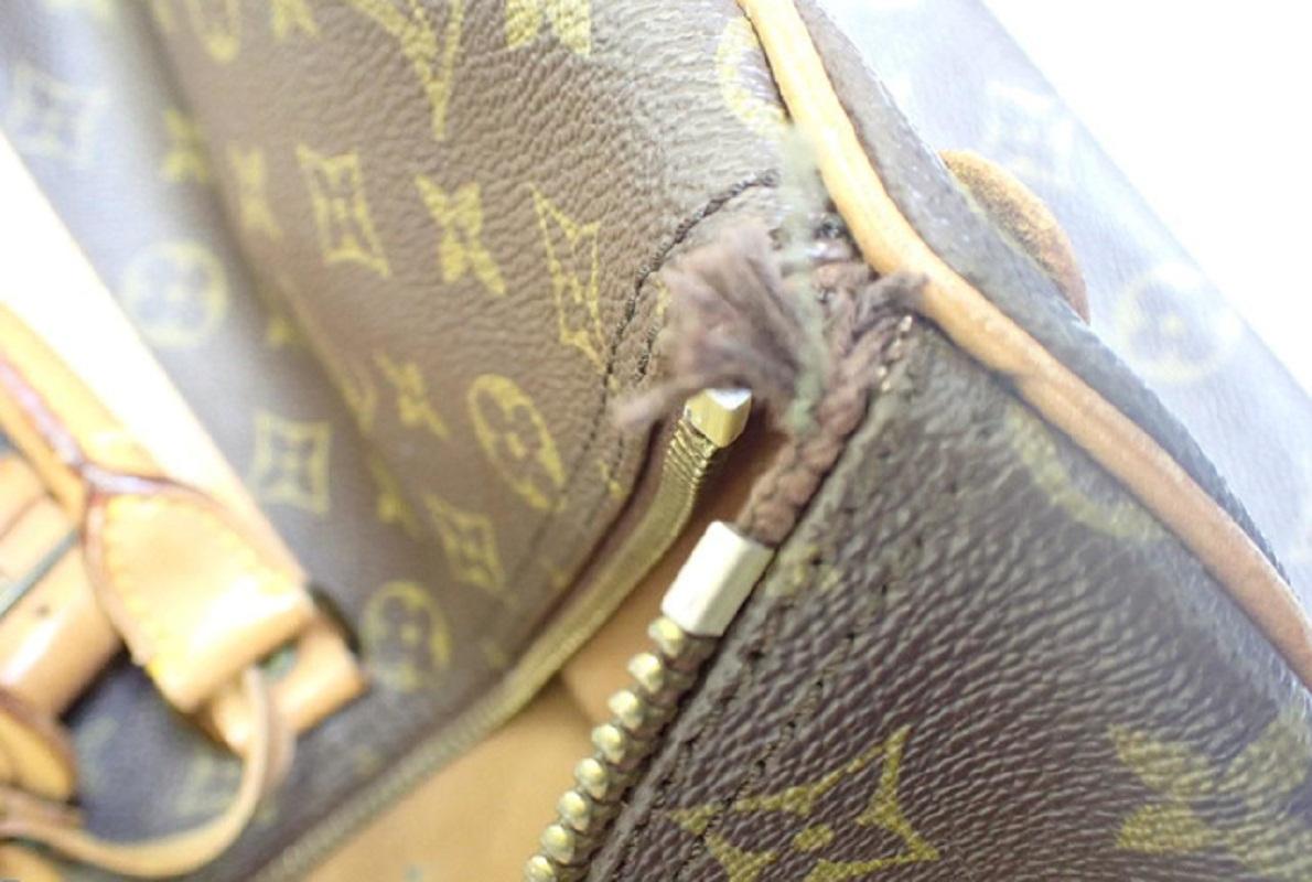 Louis Vuitton Brown Monogram Canvas Leather Keepall 45 cm Duffle Bag Luggage 1