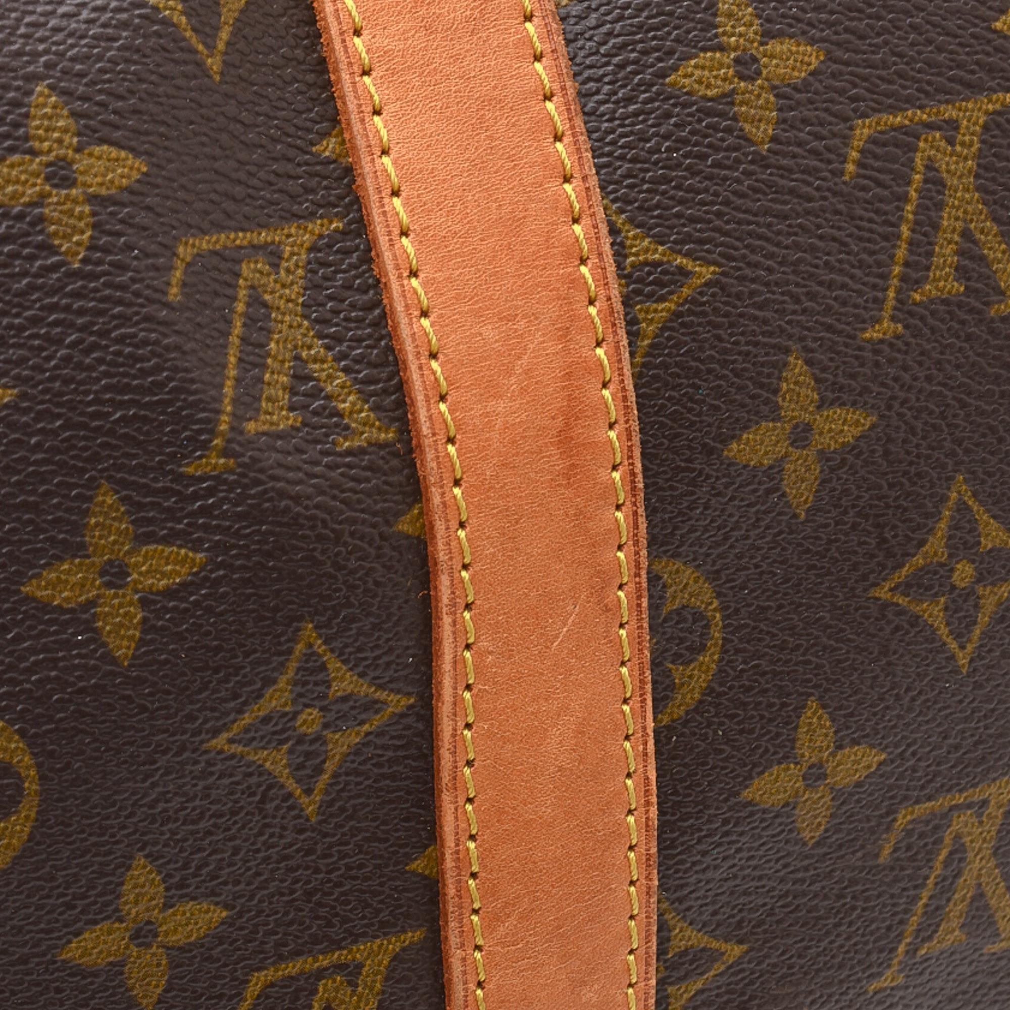 Louis Vuitton Brown Monogram Canvas Leather Keepall 50 cm Duffle Bag Luggage 3