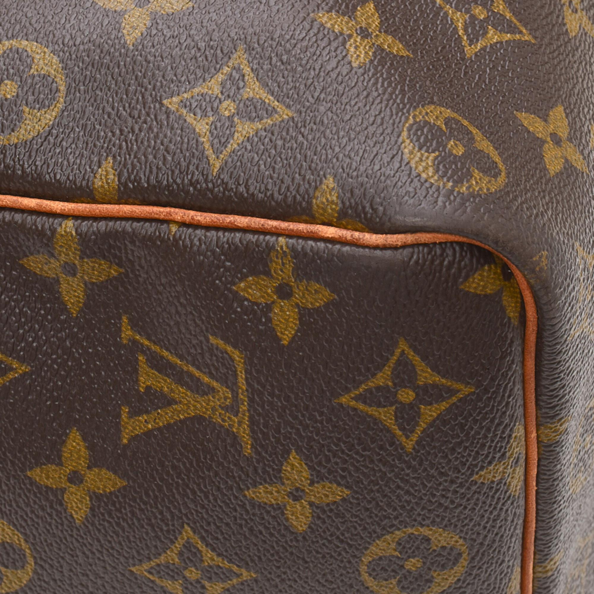 Louis Vuitton Brown Monogram Canvas Leather Keepall 50 cm Duffle Bag Luggage 5