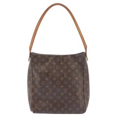 Louis Vuitton Brown Monogram Canvas Leather Looping GM Shoulder Bag