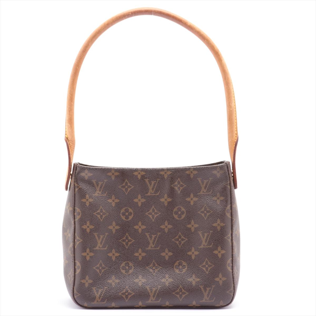Louis Vuitton Brown Monogram Canvas Leather Looping MM Shoulder Bag 1