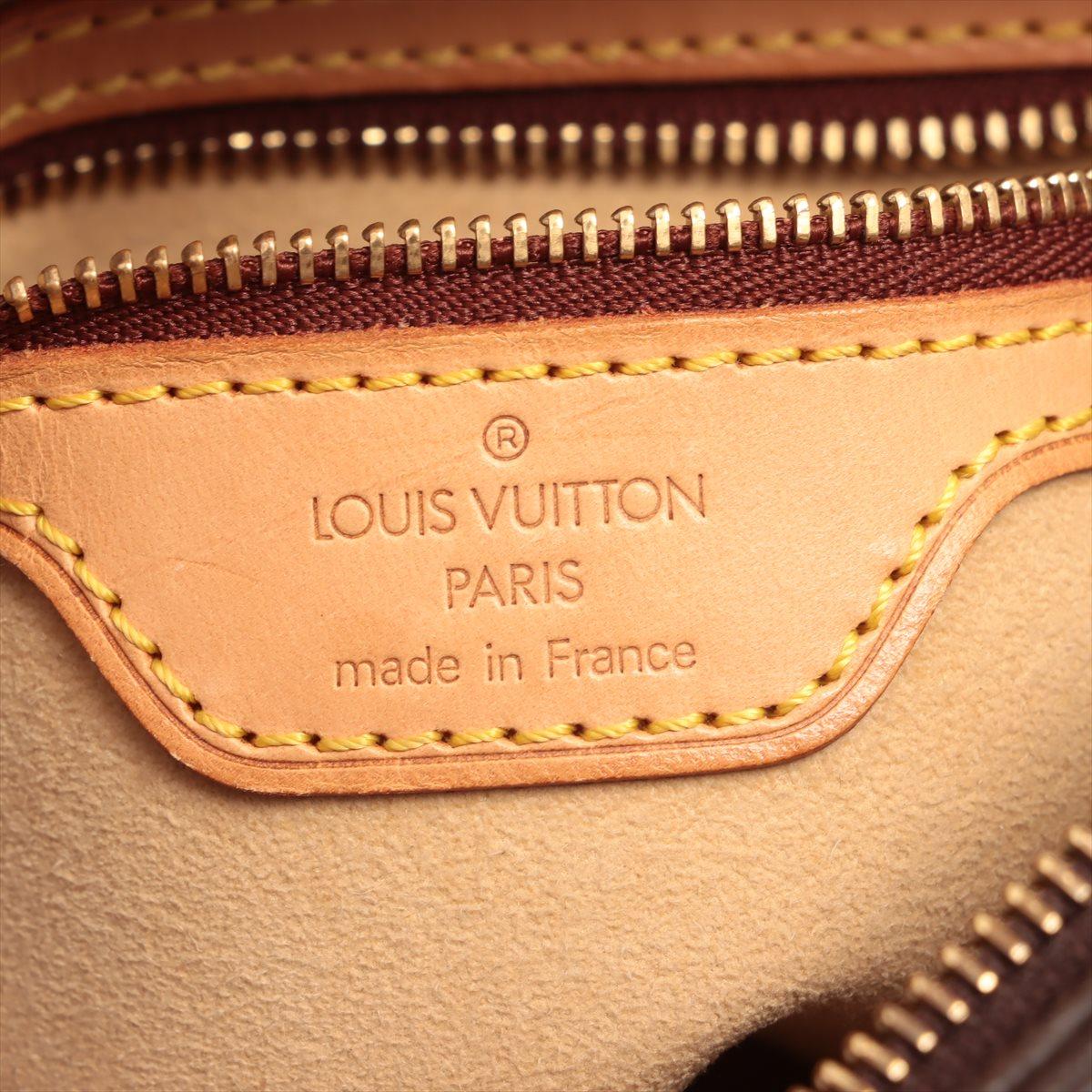 Louis Vuitton Brown Monogram Canvas Leather Looping MM Shoulder Bag For Sale 2