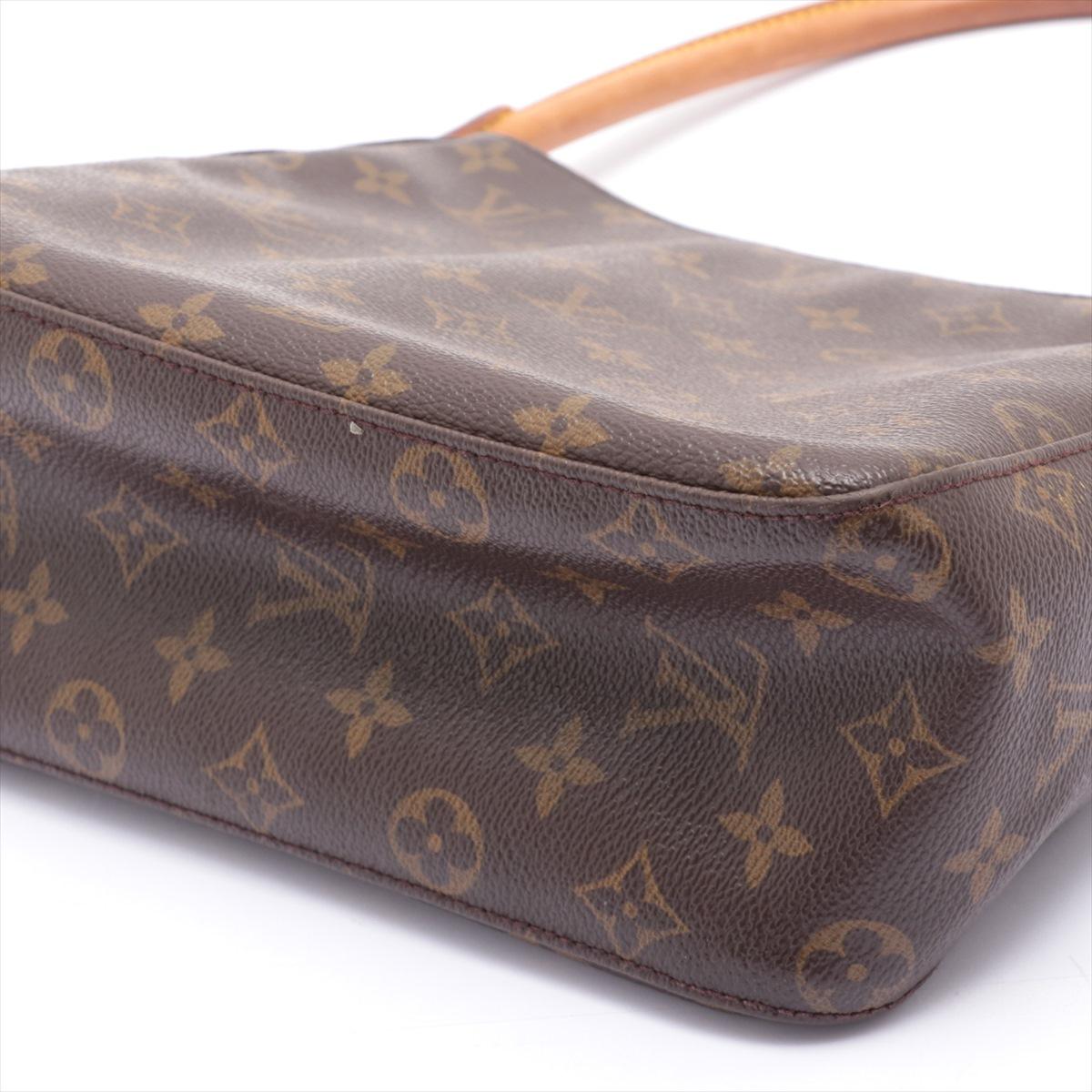 Louis Vuitton Brown Monogram Canvas Leather Looping MM Shoulder Bag 2