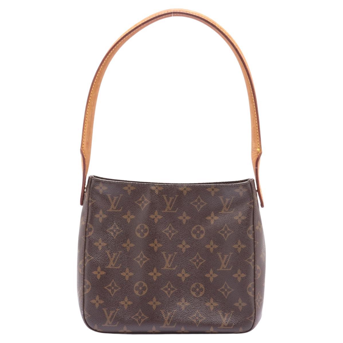 Louis Vuitton Brown Monogram Canvas Leather Looping MM Shoulder Bag