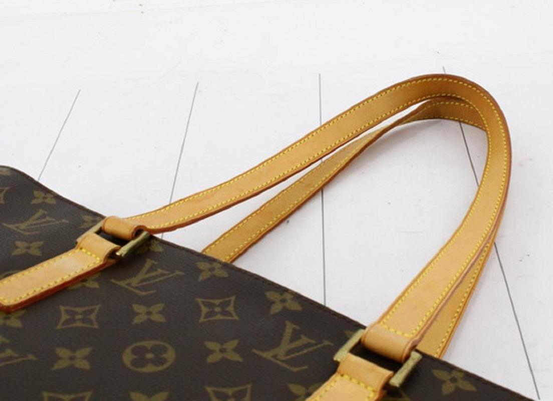 Louis Vuitton Brown Monogram Canvas Leather Luco Tote Bag In Good Condition In Irvine, CA