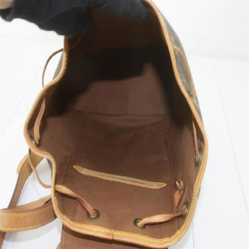 Women's Louis Vuitton Brown Monogram Canvas Leather Montsouris MM Backpack