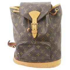 Vintage Louis Vuitton Brown Monogram Canvas Leather Montsouris MM Backpack