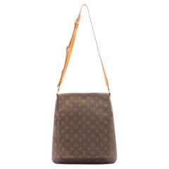 Louis Vuitton Brown Monogram Canvas Leather Musette Salsa Short Strap GM Bag