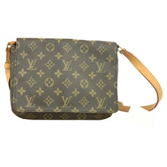 Louis Vuitton Brown Monogram Canvas Leather Musette Short Strap Shoulder Bag