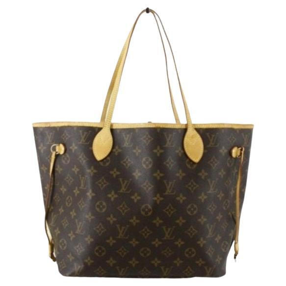 Louis Vuitton Brown Monogram Canvas Leather Neverfull MM Tote Bag