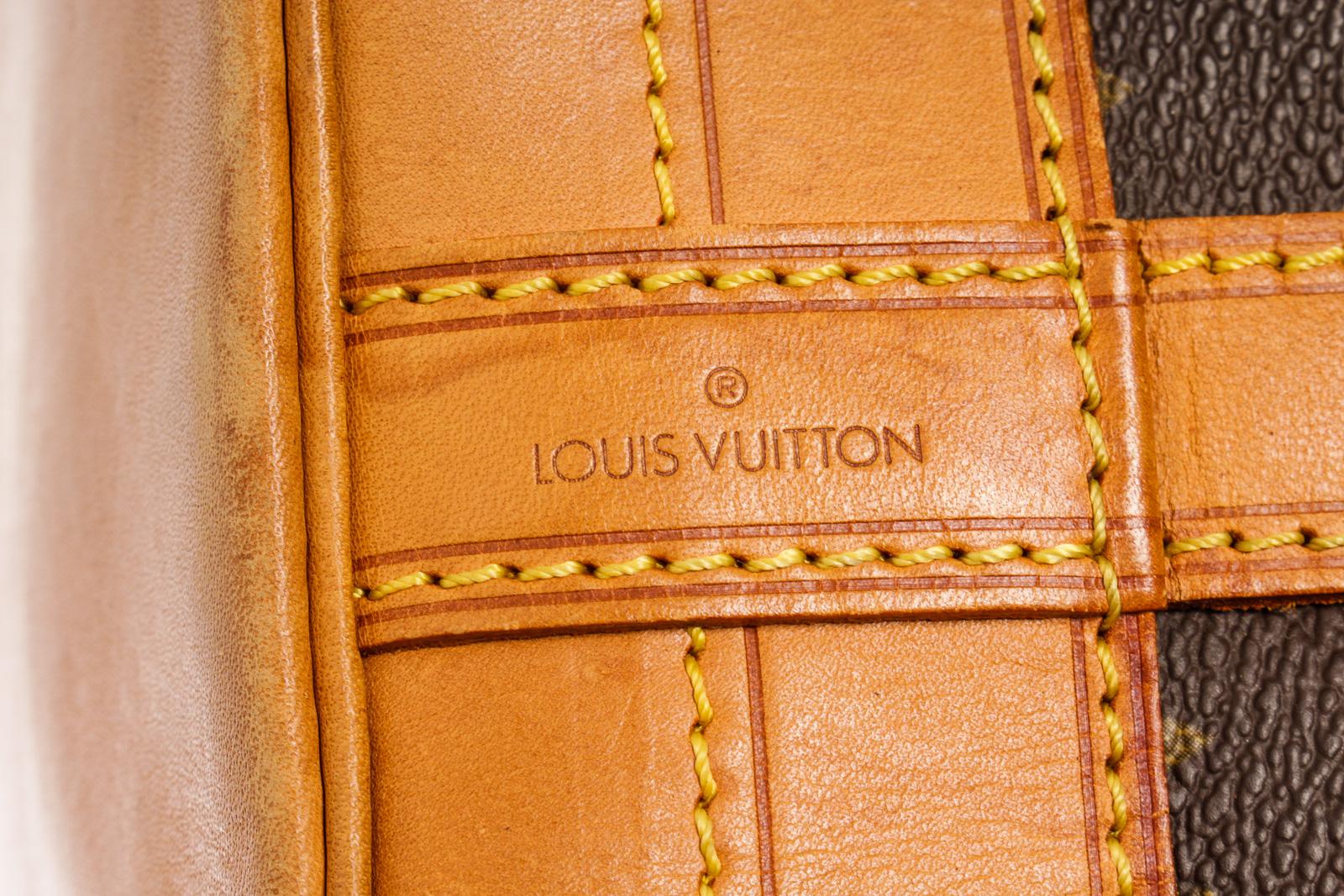 Louis Vuitton Brown Monogram Canvas Leather Noe GM Drawstring Bag For Sale 2