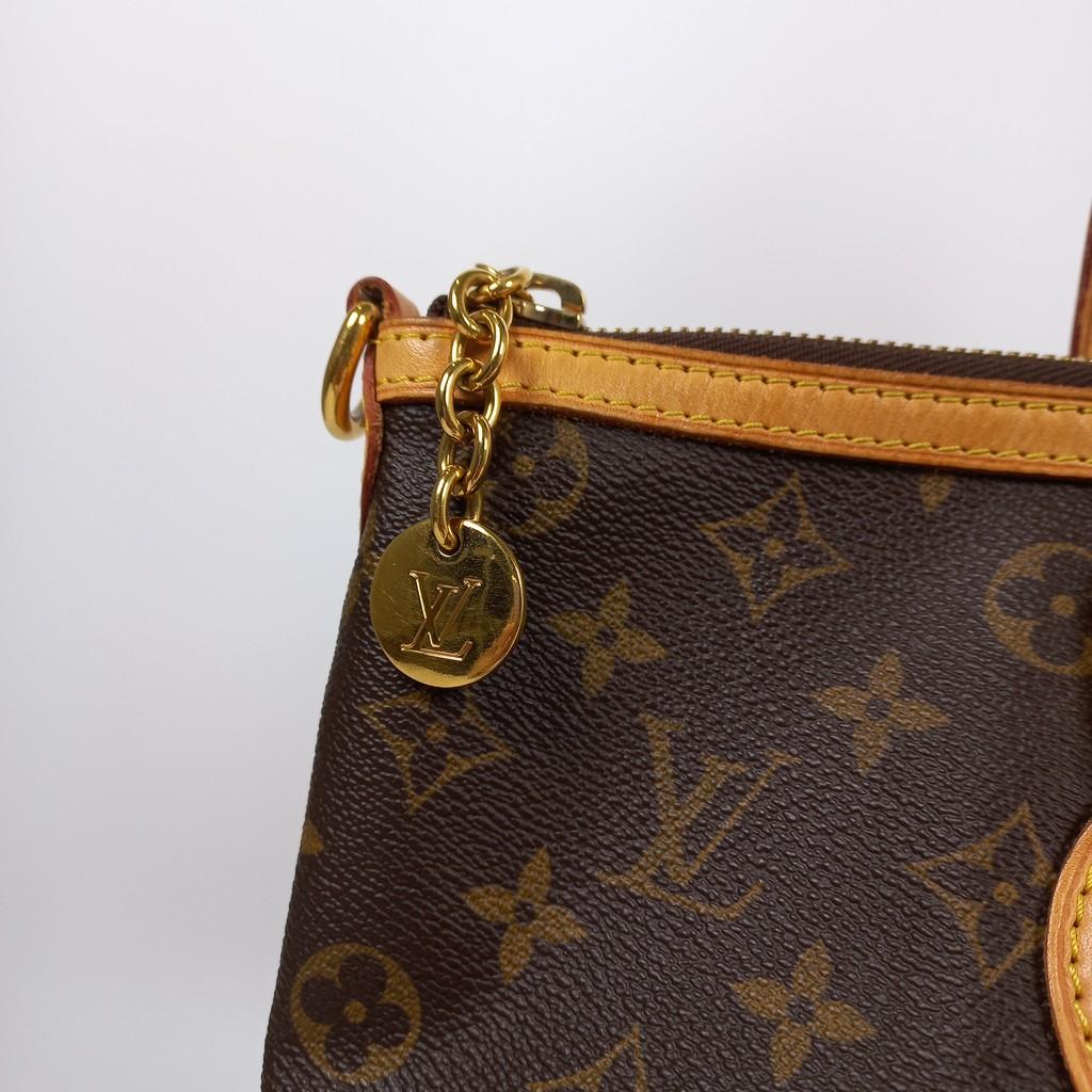Louis Vuitton Palermo PM Umhängetasche aus braunem Segeltuch und Leder mit Monogramm 5