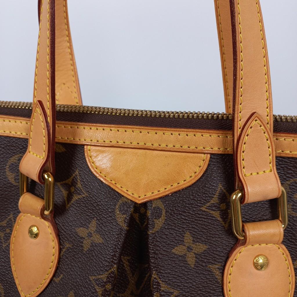 Louis Vuitton Palermo PM Umhängetasche aus braunem Segeltuch und Leder mit Monogramm 6