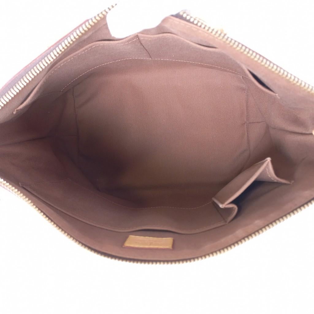 Louis Vuitton Palermo PM Umhängetasche aus braunem Segeltuch und Leder mit Monogramm 7