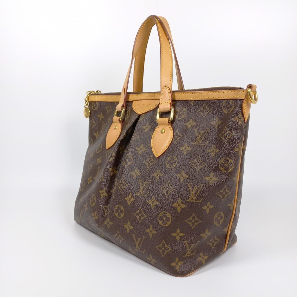 Louis Vuitton Palermo PM Umhängetasche aus braunem Segeltuch und Leder mit Monogramm im Zustand „Gut“ in Irvine, CA
