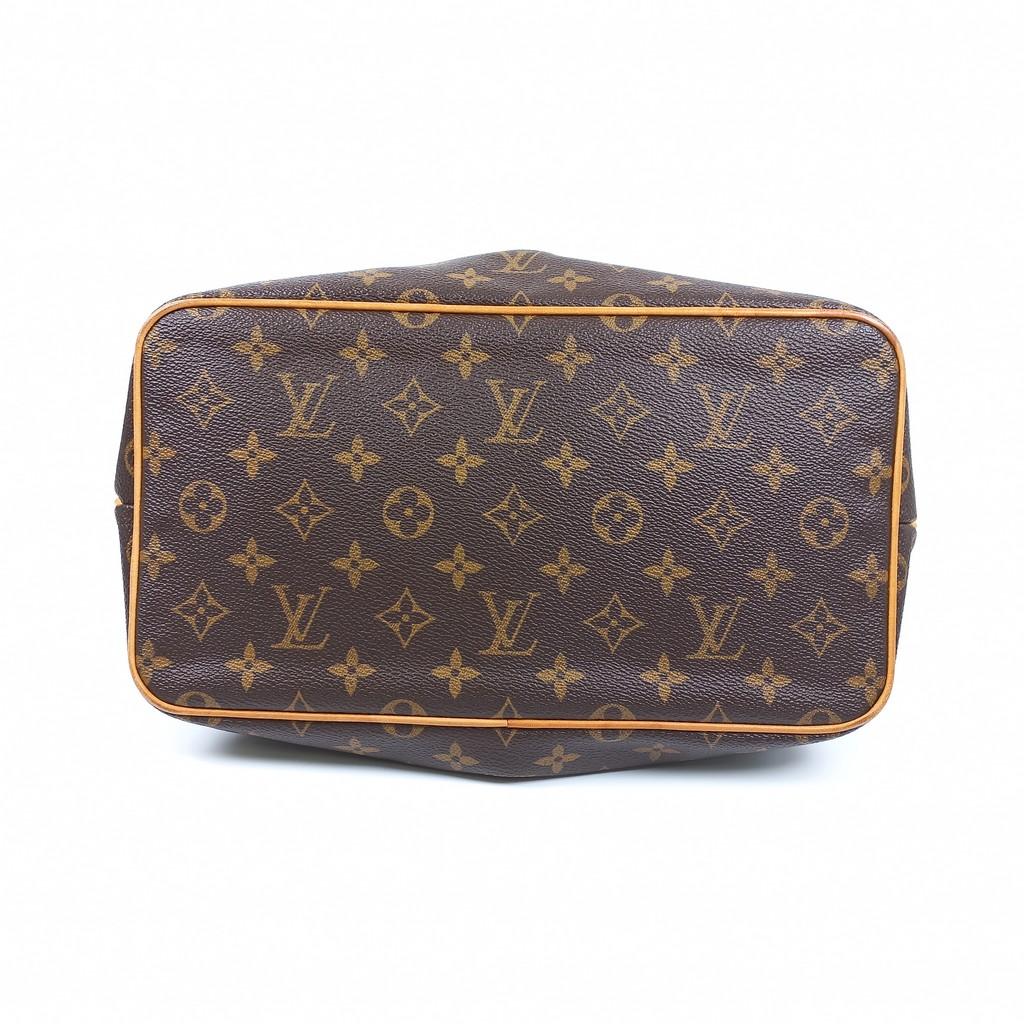 Louis Vuitton Palermo PM Umhängetasche aus braunem Segeltuch und Leder mit Monogramm Damen