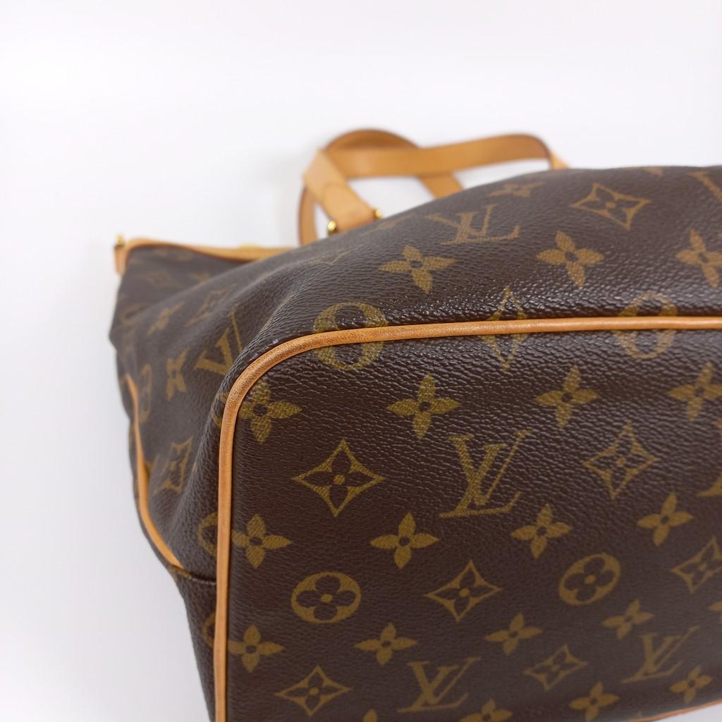 Louis Vuitton Palermo PM Umhängetasche aus braunem Segeltuch und Leder mit Monogramm 1