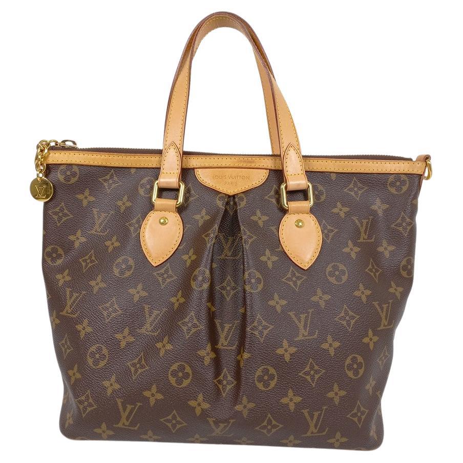 Louis Vuitton Palermo PM Umhängetasche aus braunem Segeltuch und Leder mit Monogramm