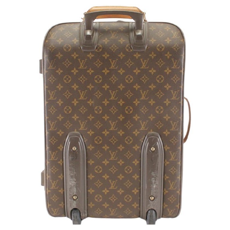 Louis Vuitton Pegase 55 Monogram Travel Carry Bag Suitcase Leather Brown 