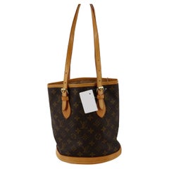 Louis Vuitton Brown Monogram Canvas Leather Petit Bucket PM Bag