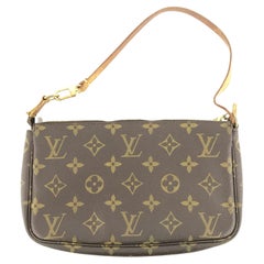Louis Vuitton Brown Monogram Canvas Leather Pochette Accessoires Shoulder Bag