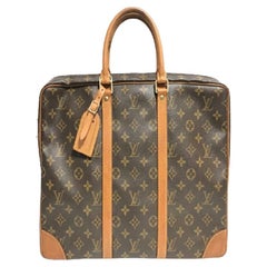 Vintage Louis Vuitton Brown Monogram Canvas Leather Porte Documents Briefcase