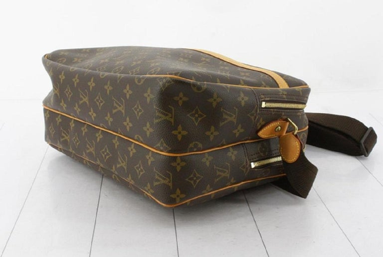 Black Louis Vuitton Brown Monogram Canvas Leather Reporter GM Crossbody Bag For Sale