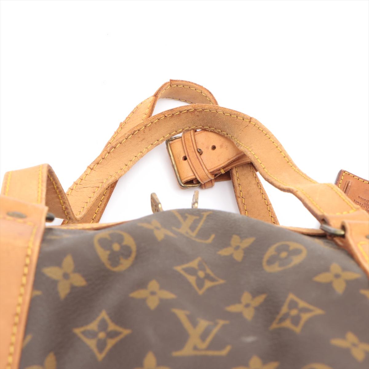 Louis Vuitton Brown Monogram Canvas Leather Sac Souple 55 cm Travel Bag In Good Condition In Irvine, CA