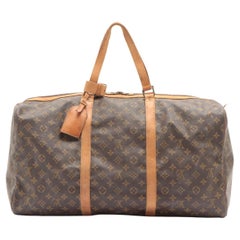 Louis Vuitton Brown Monogram Canvas Leather Sac Souple 55 cm Travel Bag