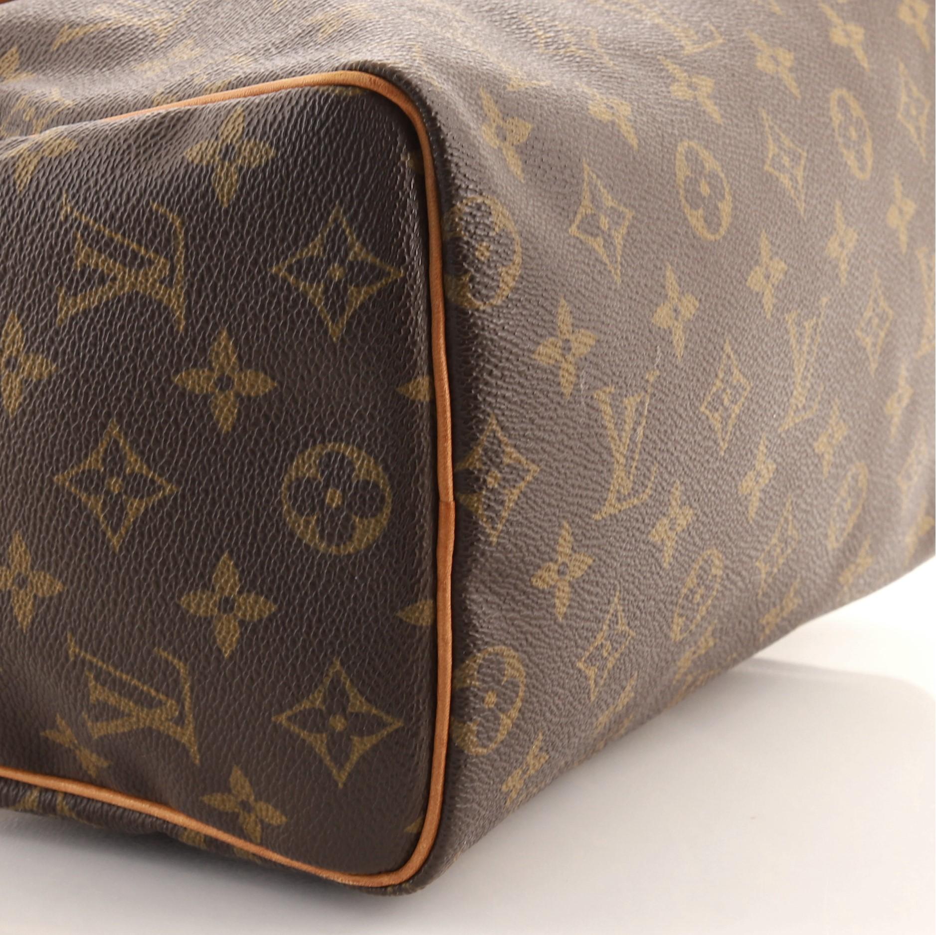 Louis Vuitton Brown Monogram Canvas Leather Speedy 25 cm Handbag For Sale 2