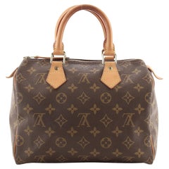 Louis Vuitton Brown Monogram Canvas Leather Speedy 25 cm Handbag