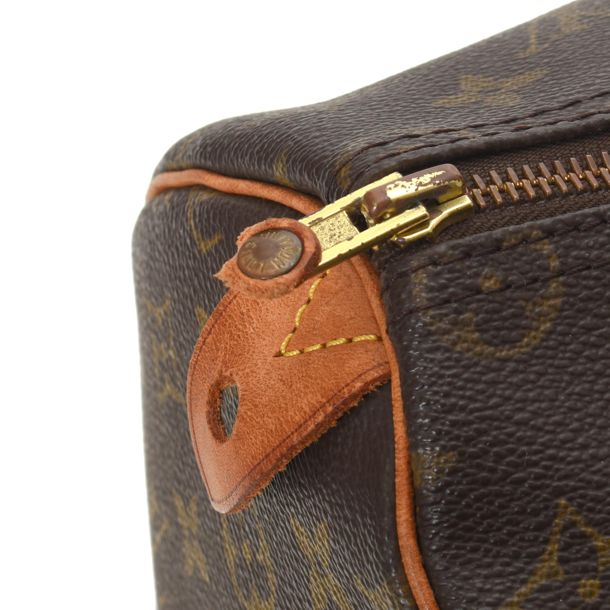 Louis Vuitton Brown Monogram Canvas Leather Speedy 35 cm Handbag 1