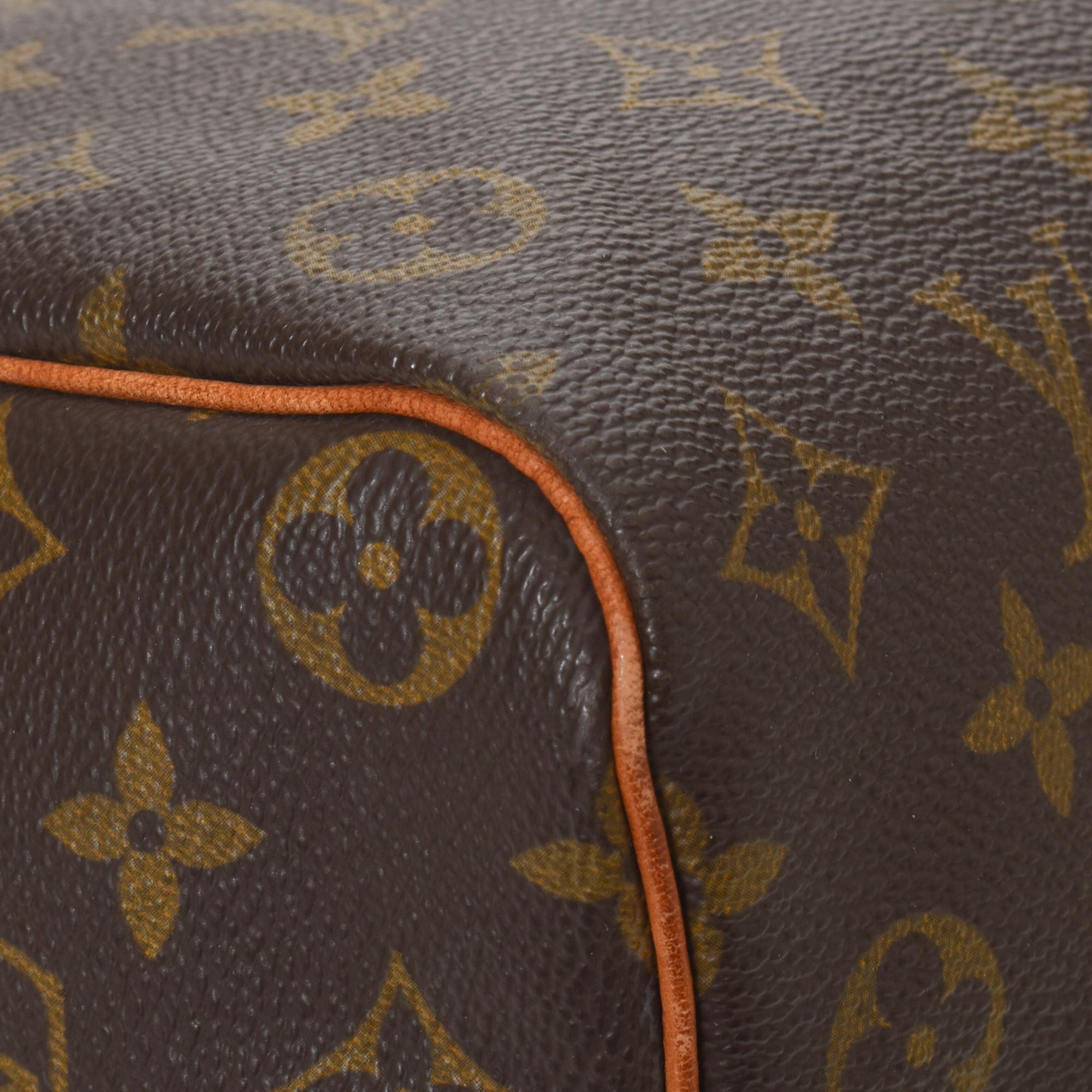 Louis Vuitton Brown Monogram Canvas Leather Speedy 35 cm Handbag 2