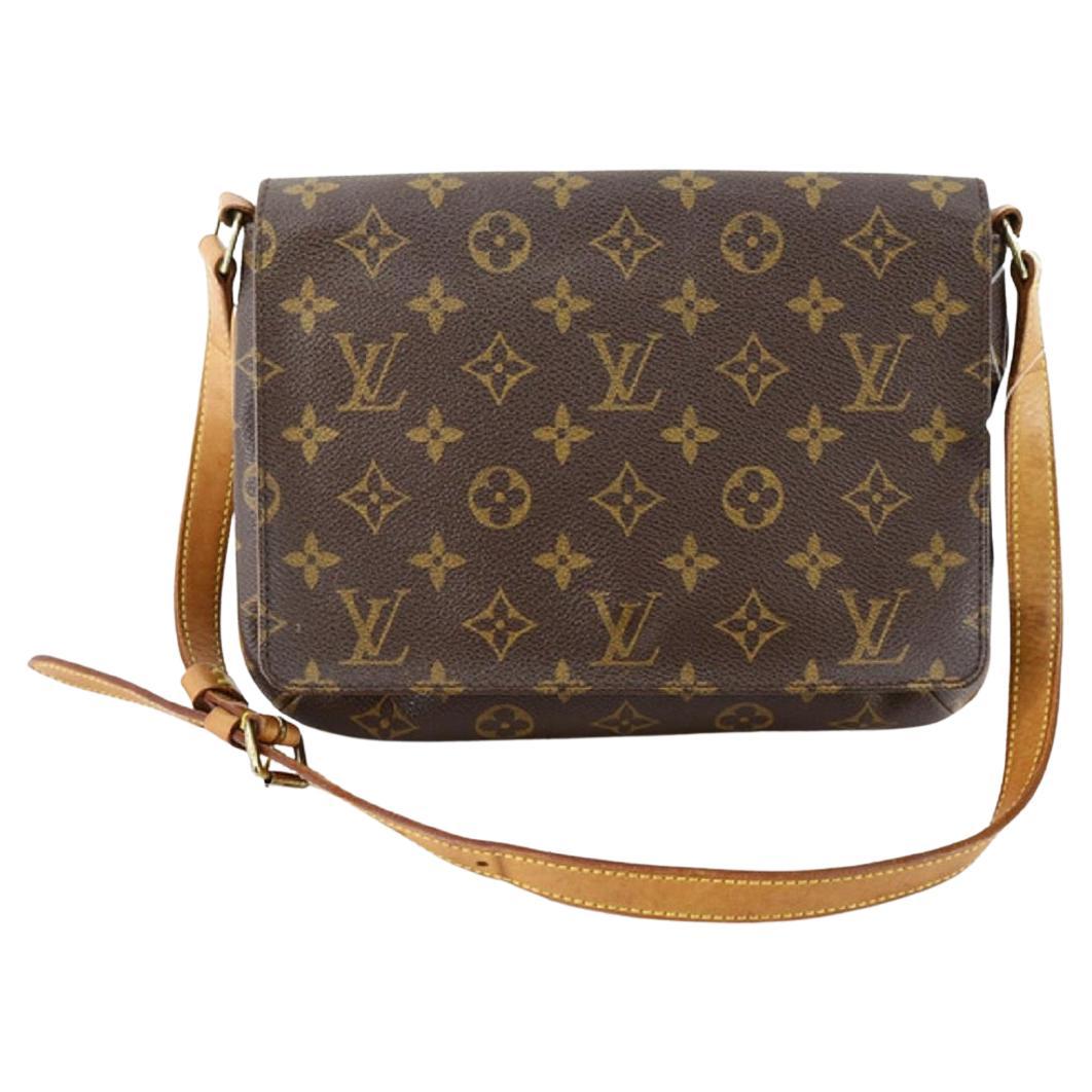 Louis Vuitton Brown Monogram Canvas Leather Tango Short Strap Shoulder Bag For Sale