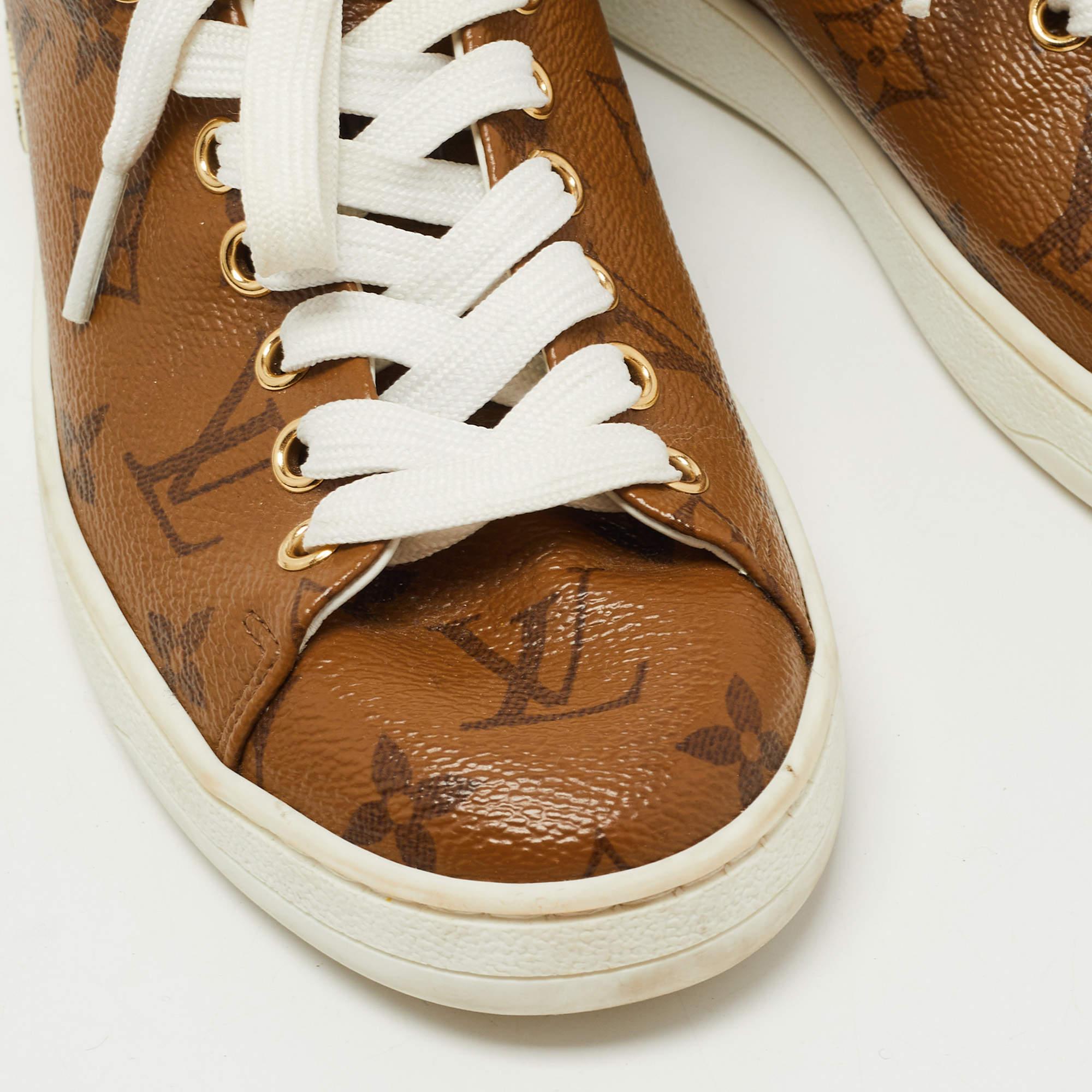 Louis Vuitton Brown Monogram Canvas Low Top Sneakers Size 35 1