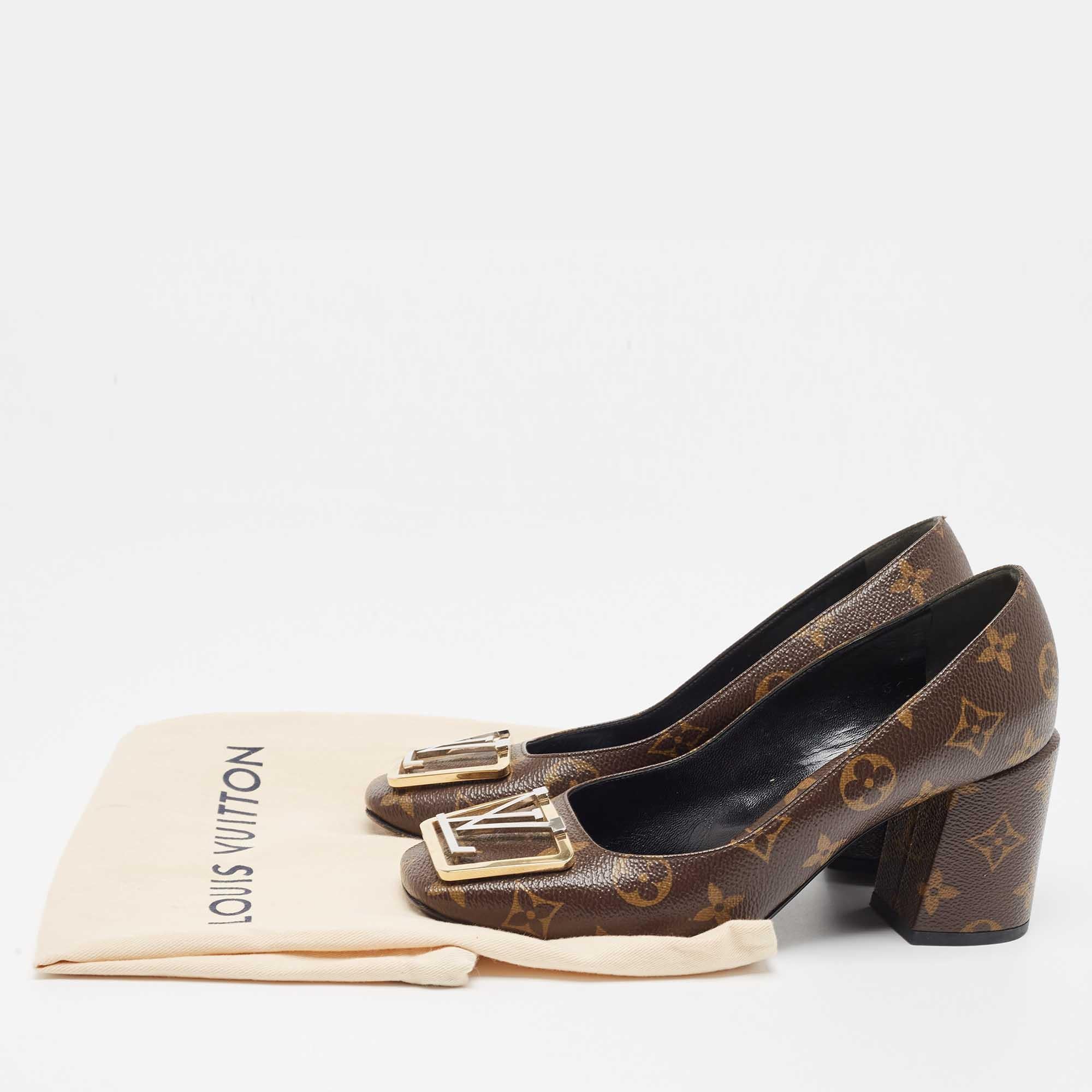Louis Vuitton Brown Monogram Canvas Madeleine Pumps Size 37 3