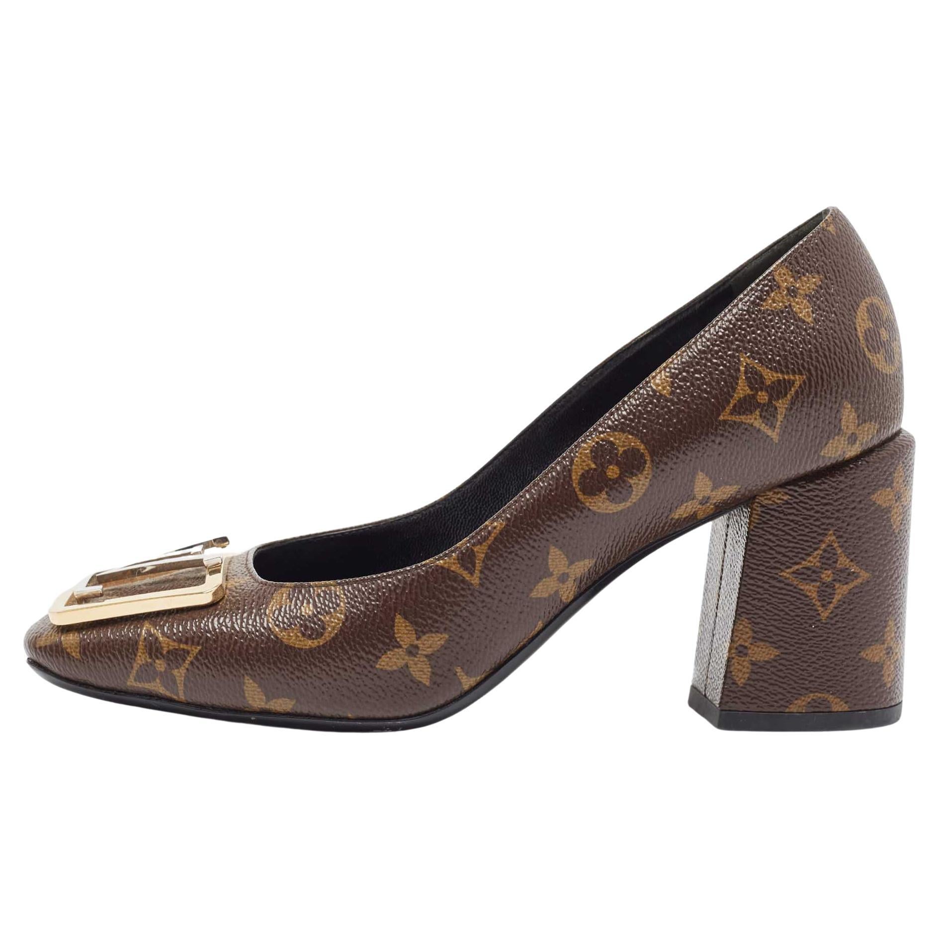 Louis Vuitton Brown Monogram Canvas Madeleine Pumps Size 37